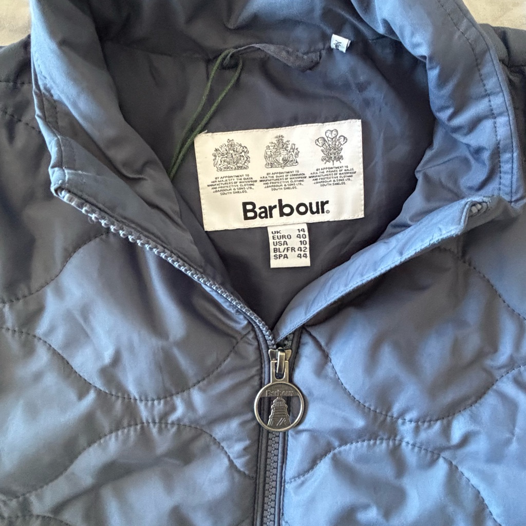 Barbour Quilted Jacket - Blue Size 10 Women